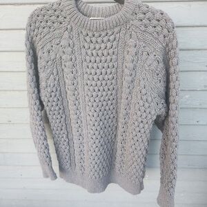 Men's Textured Knit Crewneck Sweater - Gray